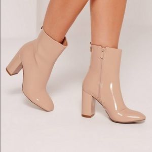 Brand New Latex Nude Ankle Boots